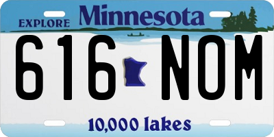 MN license plate 616NOM