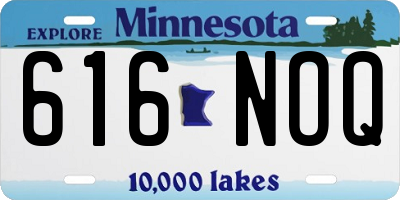 MN license plate 616NOQ