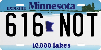 MN license plate 616NOT