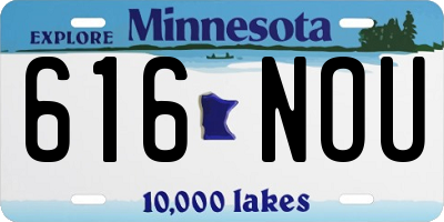 MN license plate 616NOU