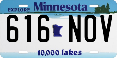 MN license plate 616NOV