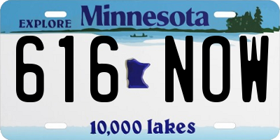 MN license plate 616NOW