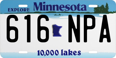 MN license plate 616NPA