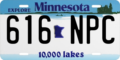 MN license plate 616NPC