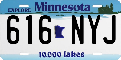 MN license plate 616NYJ