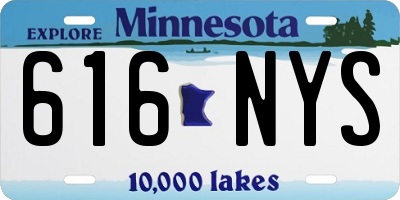 MN license plate 616NYS
