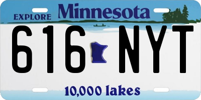 MN license plate 616NYT