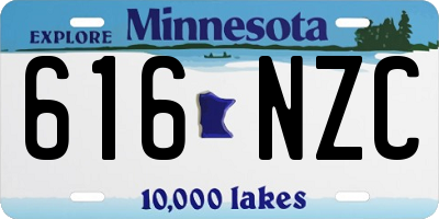 MN license plate 616NZC