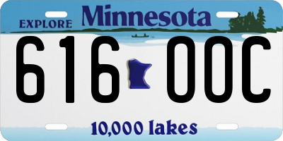 MN license plate 616OOC
