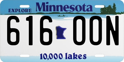 MN license plate 616OON