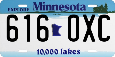 MN license plate 616OXC
