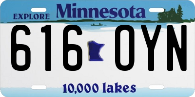 MN license plate 616OYN