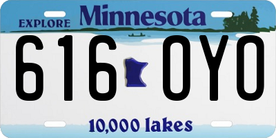 MN license plate 616OYO