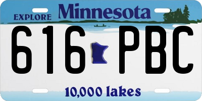 MN license plate 616PBC