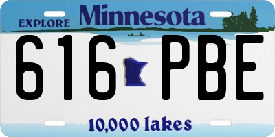 MN license plate 616PBE