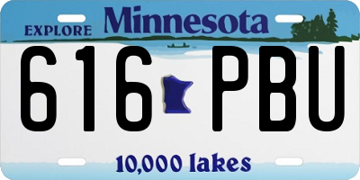 MN license plate 616PBU