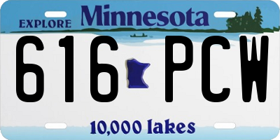 MN license plate 616PCW