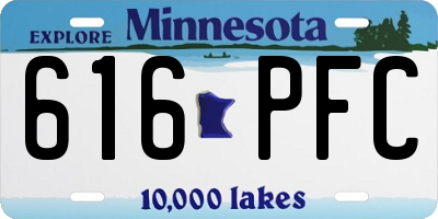 MN license plate 616PFC
