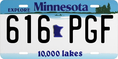 MN license plate 616PGF
