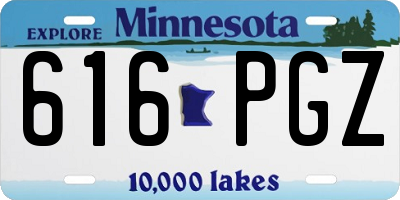 MN license plate 616PGZ