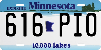 MN license plate 616PIO