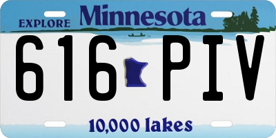 MN license plate 616PIV