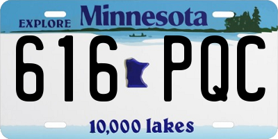 MN license plate 616PQC