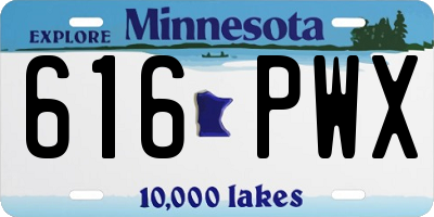 MN license plate 616PWX
