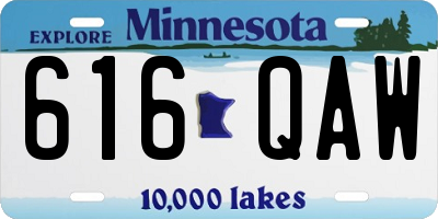 MN license plate 616QAW