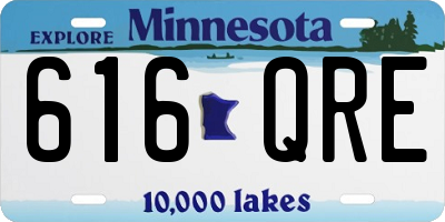 MN license plate 616QRE
