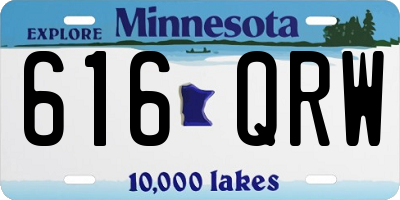 MN license plate 616QRW