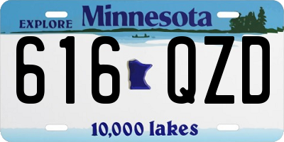 MN license plate 616QZD