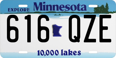 MN license plate 616QZE