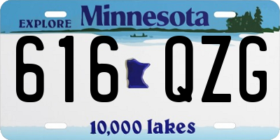 MN license plate 616QZG
