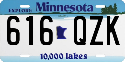 MN license plate 616QZK