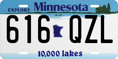 MN license plate 616QZL