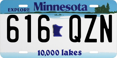 MN license plate 616QZN