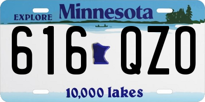 MN license plate 616QZO