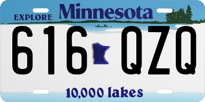 MN license plate 616QZQ
