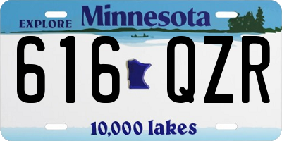 MN license plate 616QZR