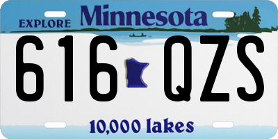 MN license plate 616QZS