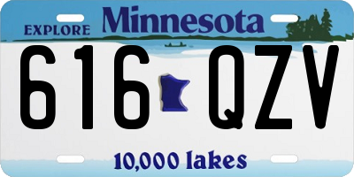 MN license plate 616QZV