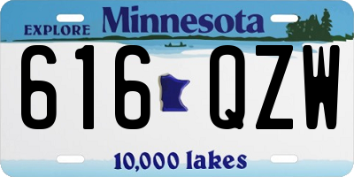 MN license plate 616QZW