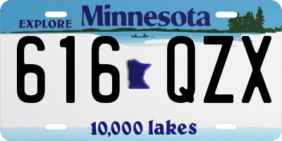 MN license plate 616QZX