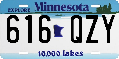 MN license plate 616QZY