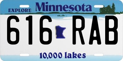 MN license plate 616RAB