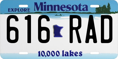 MN license plate 616RAD