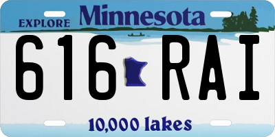 MN license plate 616RAI
