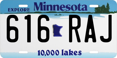 MN license plate 616RAJ