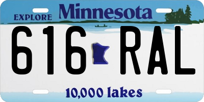 MN license plate 616RAL